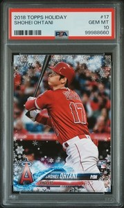 Shohei Ohtani 2018 Topps Holiday # 17 RC Rookie Card PSA Gem Mint 10 MVP