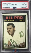 1974 Topps Football Card #121 Harold Carmichael PSA 6 EX - MT Rookie HOF Eagles