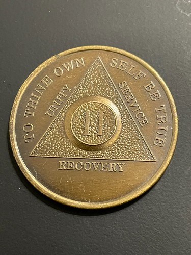 2 year bronze Alcoholics Anonymous (AA) sobriety medallion