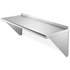 OPEN BOX - NSF Stainless Steel 18x48 Wall Shelf 16GA Kitchen Restaurant Shelving