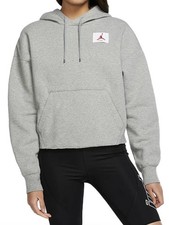 AIR JORDAN Flight Crop Women  s Sweatshirt Hoodie Pullover Fleece Athleisure sz S