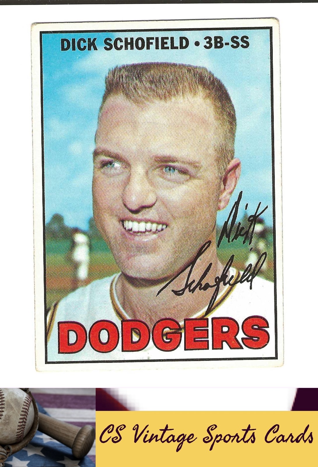 1967 Topps #381 Dick Schofield Crease/Wrinkle Free