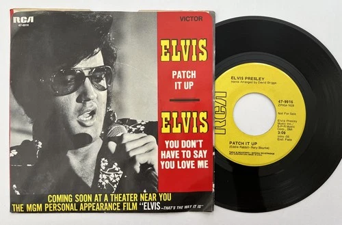 ELVIS PRESLEY "Patch It Up" 45 Picture Sleeve - RCA PROMO VG++