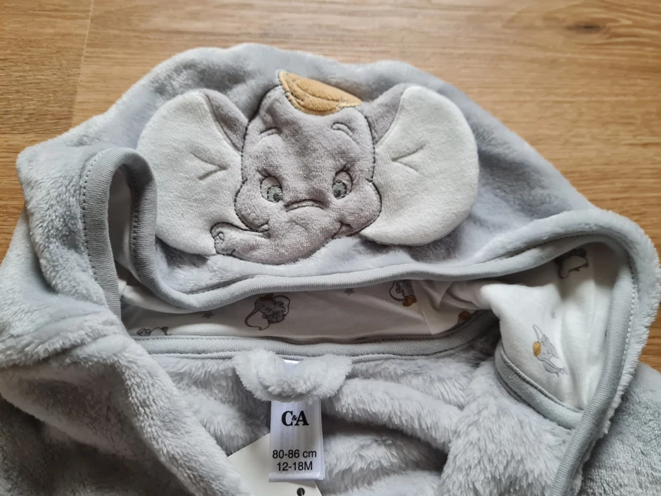 Neu Disney Dumbo Gr. 80 86 C&A Bademantel Kuschelig Weich - Bild 4 von 4