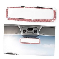 Car Bling Rear View Mirror, HD Glass Rear View Mirror with Crystal Bling Red