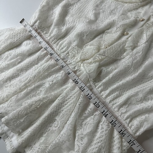 Blusa Top Dulce Lluvia Encaje Superpuesto Talla 1X Peplum Botones Ornamentados Volantes Románticos - Imagen 12 de 15