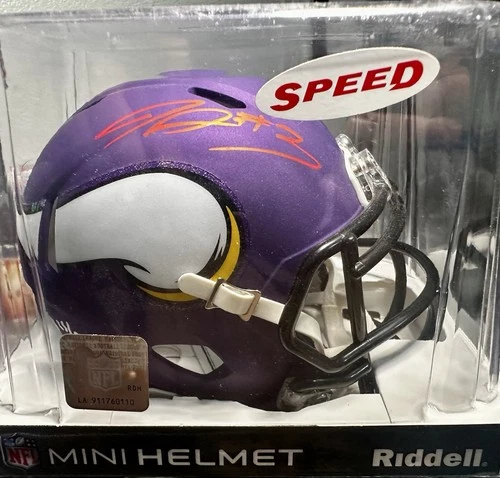 Jordan Addison Autographed Vikings Mini Helmet 25/25 SSP Fanatics Authenticated