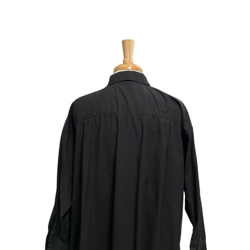 MUJI Oversized Relaxed Baumwoll Popeline Button Down Minimalist Kleid Schwarz One Size - Bild 5 von 9