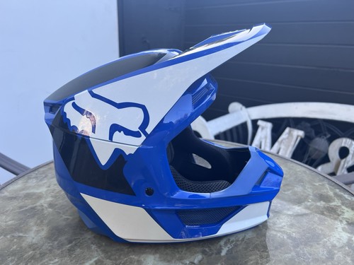 Fox Racing V1 Motocross Helmet Blue Size S, and 100% Blue Goggles, Litely Used!