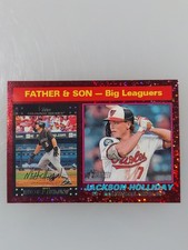 2025 Topps Heritage Father And Son Jackson Holiday Burgundy Sparkle 