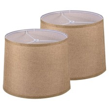 2Pcs Drum Lampshade for Table Lamps 11.4x12.6x9.8" Floor Lamp Shade Bright Brown