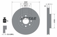 Textar Bremsscheiben Textar PRO Ø 260Mm InnenbelüFtet Beschichtet FüR Opel 92111