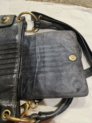 Bolso Bandolera Cynthia Rowley Cuero Negro Guijarro Correa de Cadena - Imagen 7 de 11
