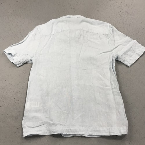 James Perse Shirt Mens 1 Blue 100% Linen Casual Camp Collar Beach Summer Light - Picture 6 of 9