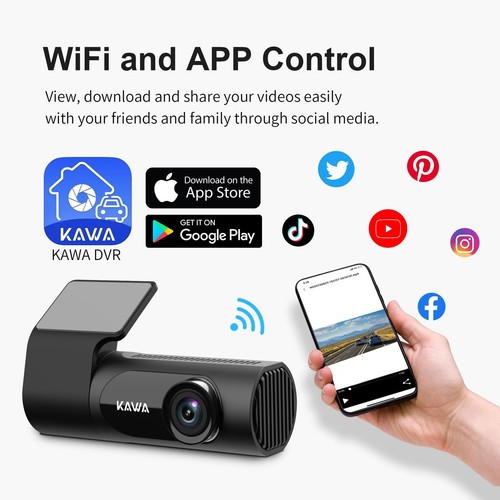 Dash Cam 2K, WiFi Dash Camera for Cars 1440P with Hand-Free Voice Control, Ni... - Picture 7 of 9