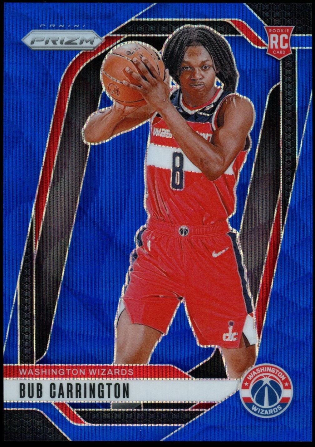 2024-25 Panini Prizm Bub Carrington #017/125 Rookie Blue Wave RC #244