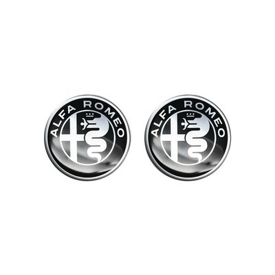 Aufkleber Alfa Romeo 3D Beamte Logo Black 2 Stücke Von 12 MM