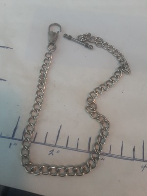  Old pocket watch chain, ,  Nickel Silver Fill , 10 in. , pictured  Nice