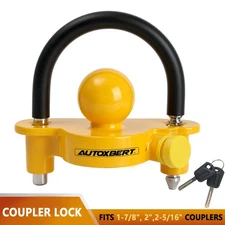 Trailer Tongue Hitch Lock Coupler Tow Ball Lock Adjustable 1-7/8", 2" Heavy Duty