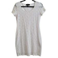 Ronni Nicole Womens White Lace Geometric Sheath Dress PM Petite M Graduation