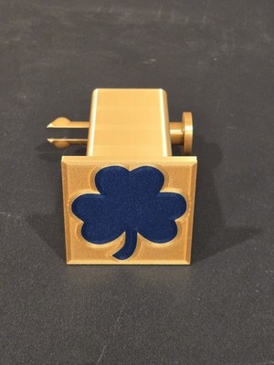3d Printed PLA Notre Dame Shamrock 2'' Trailer Hitch Cover. great gift.