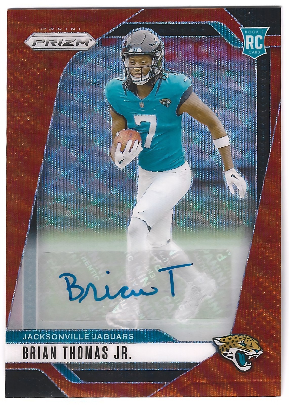 2024 Panini Prizm - Rookies Brian Thomas Jr. #314 Red Wave Prizm Autographs /149