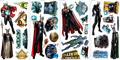 THOR comic inspired wall stickers 30 decals Marvel room decor - Picture 1 of 2