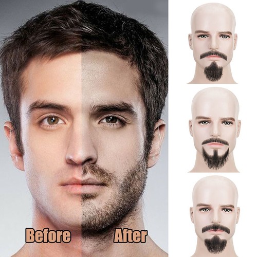 Fake Beard 100% Human remy Hair Face Beard and Mustache Adults Film Makeup cos - Picture 14 of 20