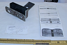 METROPOLITAN CHILD'S Stereoscope stereoview Viewer ANIMALS TIN TOY WITH SLIDES