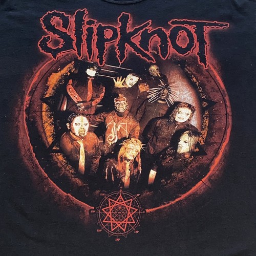 Camisa de Colección Años 2000 Y2K Slipknot Gráfico Negra Hanes Peso Pesado Para Hombre Adulto XL