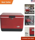 Steel Cooler 54qt Portable Insulated Rust-Resistant for Camping Parties