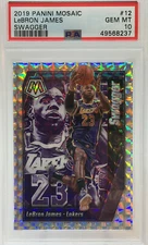 2019 Panini Mosaic #12 LEBRON JAMES  SWAGGER  PSA 10