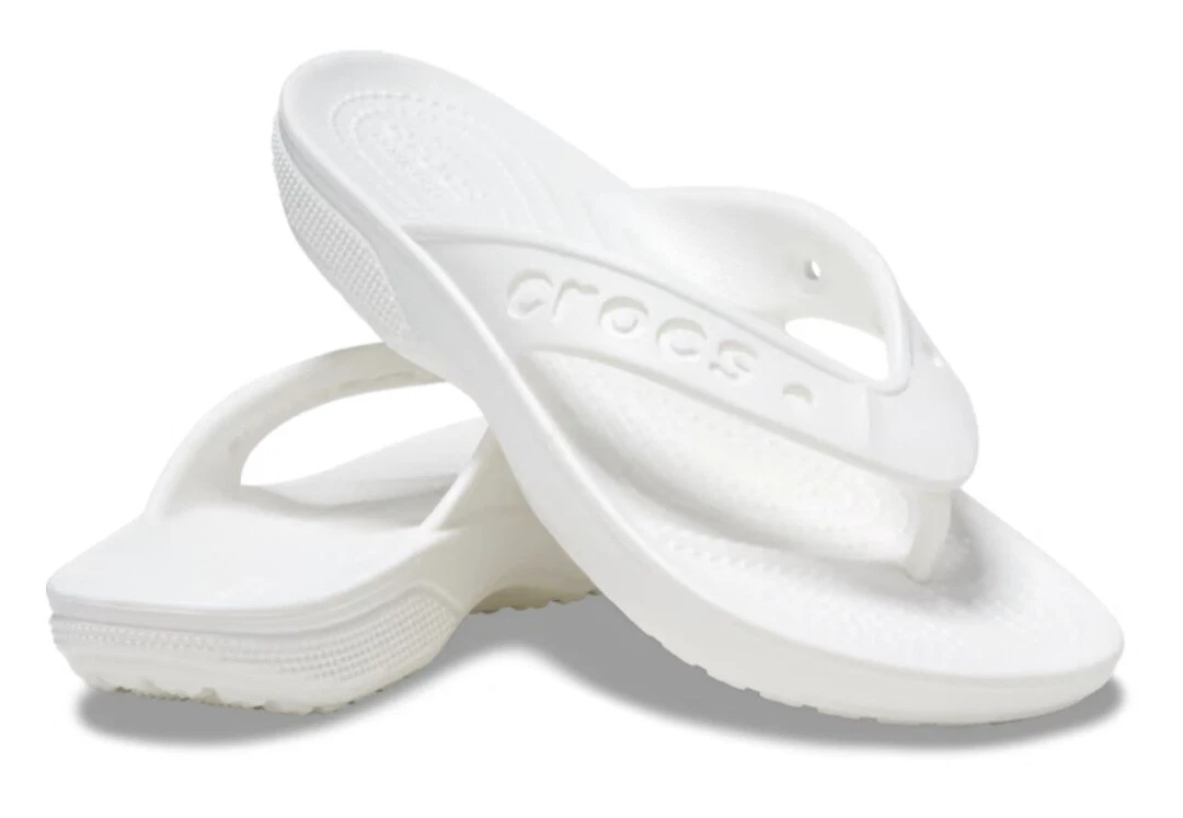 Crocs Crocband Flip-Flop Men’s Size 13 White Toe-Post Casual Comfort Sandals NEW Crocs Men main image 4