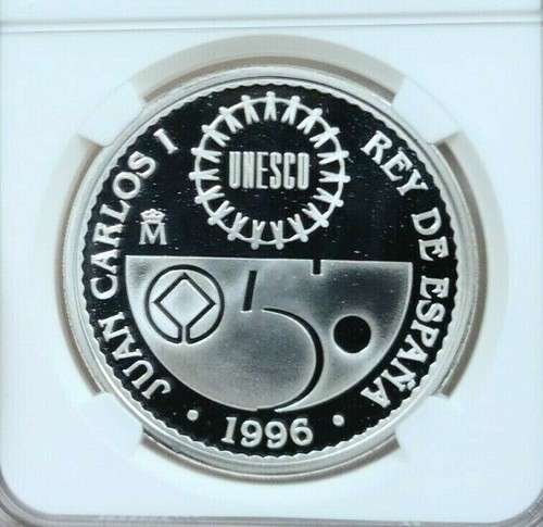 1996 SPAIN SILVER 2000 PESETAS PALENQUE MEXICO NGC PF 69 ULTRA CAMEO TOP POP - Picture 2 of 5