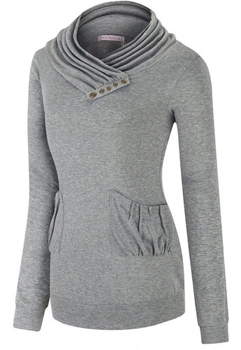 *NEW Women’s Lightweight Slimming Long Sleeve Tunic Top Gray Size Large - Picture 2 of 6