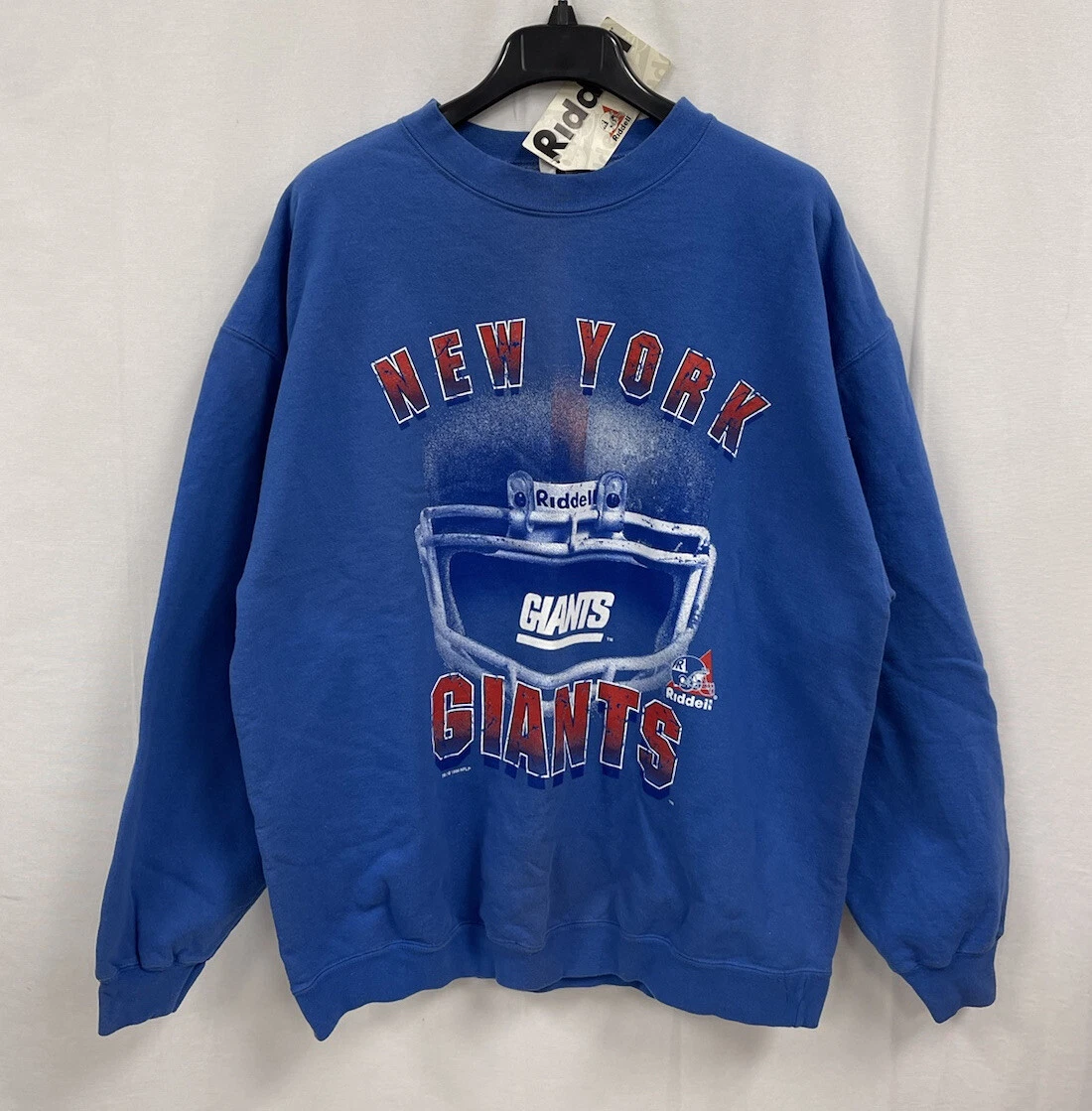 Vintage Riddell NY Giants NFL Football Crewneck Sweatshirt size XL