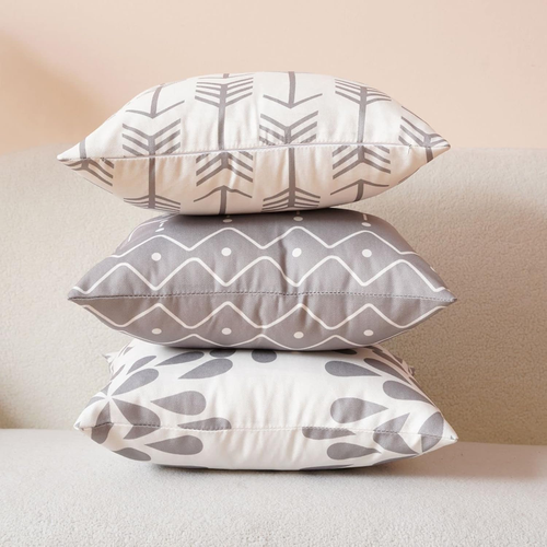 Pillow Covers 20X20 Set of 4 Farmhouse Style, Geometric Throw Pillow Covers Cott - Picture 3 of 12