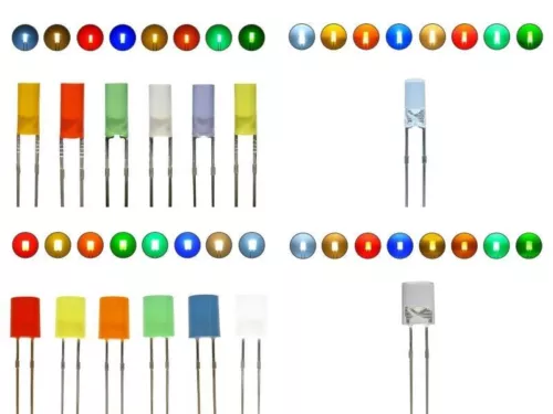 LED Zylinder 3mm 5mm klar diffus zylindrisch Flat Top LEDs Menge und Farbauswahl