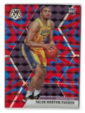 Talen Horton Tucker 2019-20 Panini Mosaic Mosaic Blue Reactive RC SSP #215 - LAL