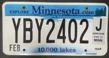 Minnesota License Plate Heavy Truck YBY2402 26,000 GVW Aluminum Expired