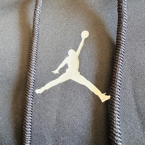 Nike Air Jordan M Black Hoodie Pullover White Jumpman Chest Printed Logo - Picture 2 of 21