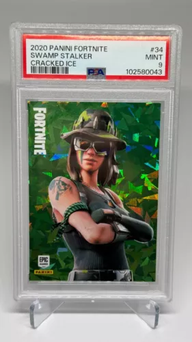 2020 Panini Fortnite Series 2 Italy #34 Swamp Stalker PSA 9 Cracked Ice Crystal