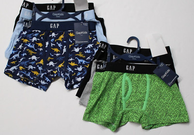NWT Gap Kids Small (6-7) Dinosaurs Monsters Cotton Boxer Briefs 6PR Black Gray