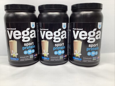 Plant-based Vega Sport Protein Vanilla 20.4oz  Best By 3/25 Lot of 3