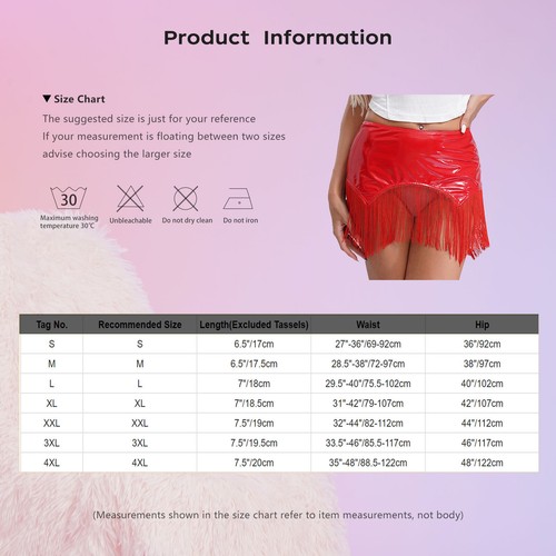 Womens Tassel Adult Miniskirt Stage Performance Skirt Role Play Solid Color - Picture 17 of 43