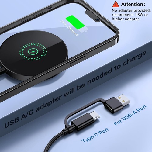 Magnetic Wireless Fast Charging Pad Charger For Apple iPhone 16 Pro Max 15 14 13 - Picture 2 of 17