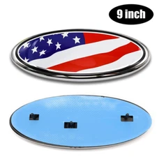 1x 9" American Flag Logo Front Grille Rear Tailgate Oval Emblem for F-150 F-250