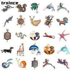 Vintage Cartoon Enamel Brooch Creative Pins Fashion Crystal Animal Badges Gift