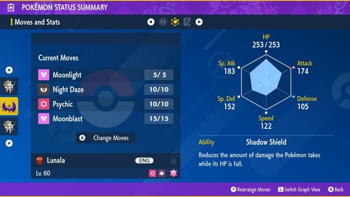 ✨ Lunala Brillante 🟣Evento 2019 Eclipse Americano 🟣 Pokémon Escarlata y Violeta - Imagen 4 de 6