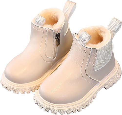 NEU Säugling Kleinkind Jungen Mädchen Eckstiefel Kunstfell gefütterter Reißverschluss❤️❤️❤️ - Bild 3 von 11